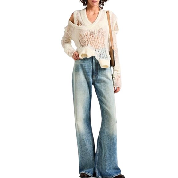 Rick Owens  Off-White Asymmetric Sweater Size M NEW - Picture 2 of 13